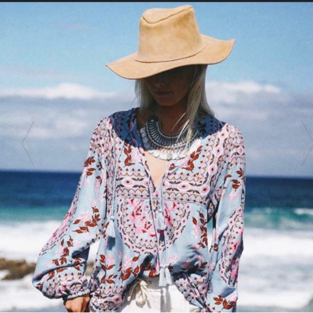 Spell And The Gypsy Collective Design Pandora Tassel Chest Long Sleeve Blouse XS